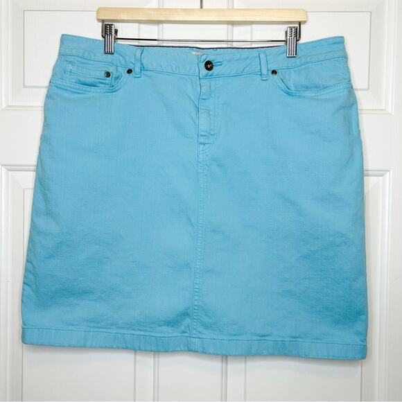 L.L. Bean Favorite‎ Denim Skirt Women's Blue Casual Knee Length Jean Skirt 18 - Picture 1 of 5